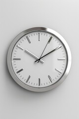 Poster - A silver clock with Roman numerals on the face