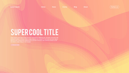 Poster - Landing page abstract design. Template for website or app. Colorful abstract minimal wave