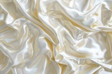 Poster - A close-up shot of soft and luxurious white satin fabric