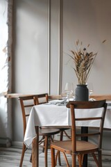Poster - A table with a vase of flowers placed on top