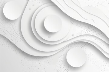 Poster - A stylized design featuring interconnected circles and wavy patterns on a pure white background