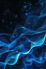 Poster - Dark ocean scene with blue and white waves