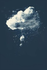 Poster - A puffy white cloud floats peacefully in a blue sky, perfect for illustrating serenity and calmness