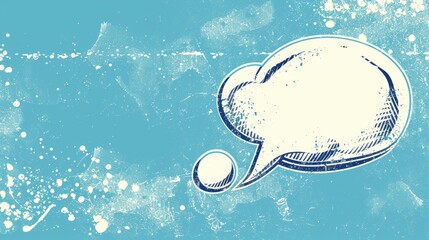 Poster - A blue background with a speech bubble, ideal for illustrations and graphics
