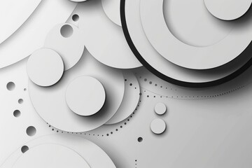 Aufkleber - A white wall with geometric patterns of circles and dots