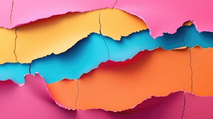 Poster - A close-up shot of a torn paper with rough edges and fibers visible, often used as a texture or detail in various designs