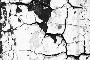 Poster - Old cracked wall with worn-out texture