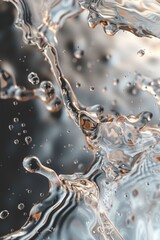 Aufkleber - Close-up view of a glass container filled with clear liquid, suitable for use in science or technology illustrations