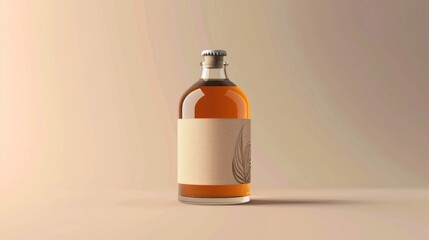 Aufkleber - A close-up view of an alcohol bottle with a label, suitable for use in product photography or advertising