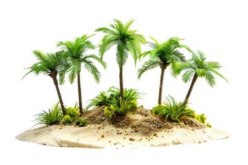 Poster - A small tropical island with palm trees on the top