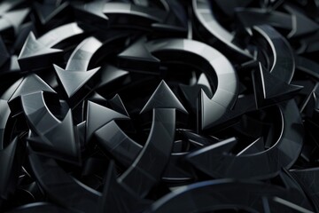 Poster - A collection of black arrows against a dark backdrop, great for representing danger or warning signs