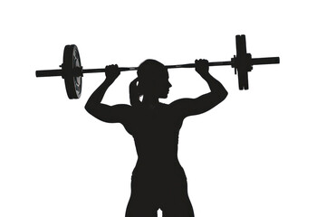 Sticker - PNG Silhouette weightlifting woman strength