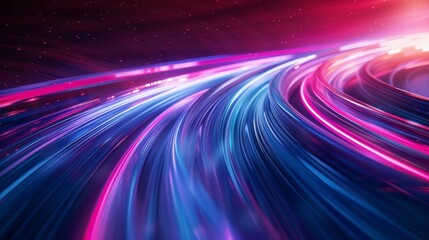 Poster - Vibrant light trails in a dynamic abstract design at night