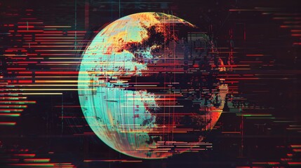 Poster - A globe with numerous lines emanating from it, suggesting global connectivity and relationships