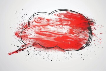 Aufkleber - A close-up view of a speech bubble with bright red paint splatters and drips