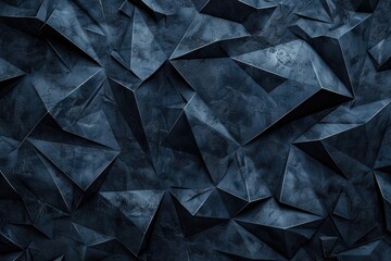 Poster - Triangles on a dark blue abstract background