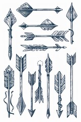 Poster - A collection of hand-drawn arrows on a plain white surface