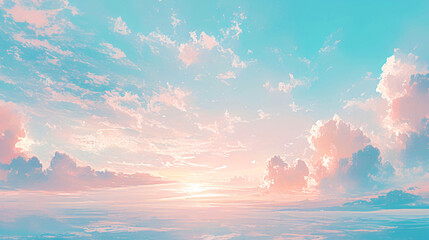 Wall Mural - Pink clouds in the sky fluffy cotton candy dream fantasy soft background