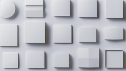 Poster - Group of white boxes arranged on a white surface