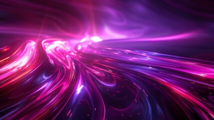 Poster - Abstract swirling pattern of purple and pink light in a dark environment