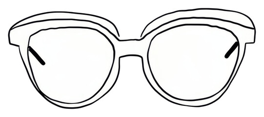 Sticker - PNG Sunglasses sketch white line.