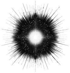 Wall Mural - png abstract radial black dot burst