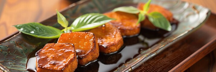 Wall Mural - Deep fried sweet potato drizzled with a sweet syrup.