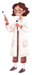 Wall Mural - Scientist holding test tubes illustration