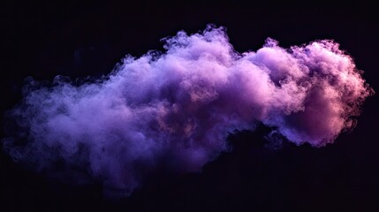 Wall Mural - A purple cloud of smoke is floating in the air. The smoke is thick and dense, creating a sense of mystery and intrigue. The image is dark and moody, with the smoke obscuring the sky