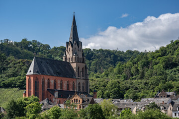 Liebfrauenkirche, Church of our Lady, Oberwesel, on the Rhine River, Germany