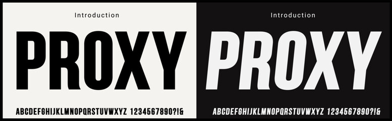 Wall Mural - condensed vector fonts. alphabet of sans serif font with modern typography. bold and tall vector fon