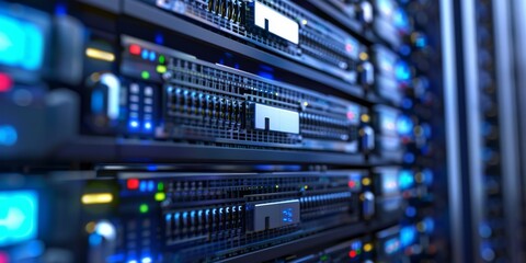 Poster - The modern server rack is designed with cuttingedge technology that enhances data processing and storage capabilities