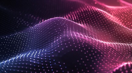 Poster - Vibrant abstract waves illuminated in an array of neon colors that create a stunning digital landscape