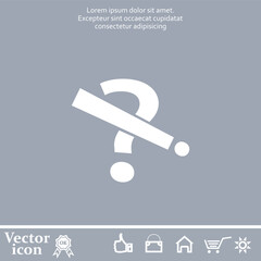 Poster - Vector icon of white color on a gray background