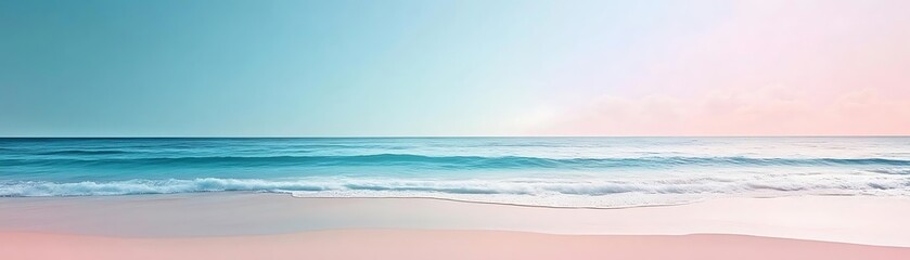 Canvas Print - Tranquil Ocean Beach Landscape -  Seascape Illustration