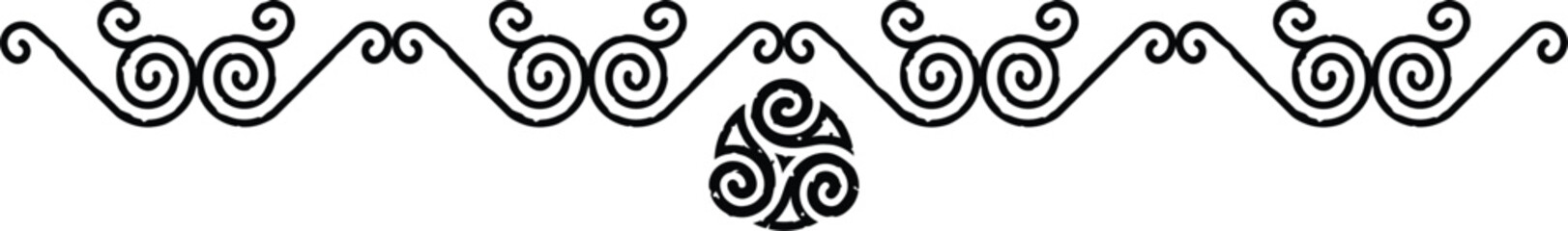 Wall Mural - Seamless Celtic Spiral Wavy Border - Tribal Spiral