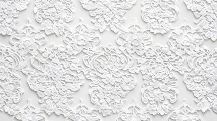 Poster - Elegant lace pattern background in white, adding a touch of sophistication and delicacy to feminine designs. -