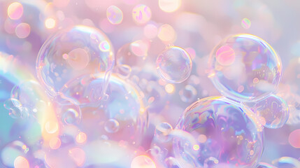 Wall Mural - Bubble abstract background in pink and purple tones, delicate and dreamy