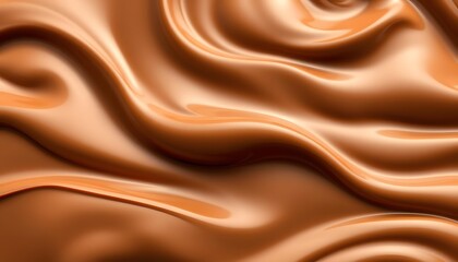 Wall Mural - Smooth, flowing chocolate texture in a close-up view (1)