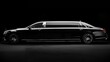 © peerawat - The side profile of a luxurious limousine, highlighting its extended body and premium features. Ideal for special occasions and VIP transport.