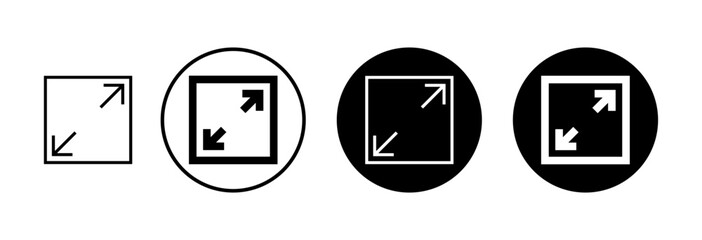 Fullscreen Icon vector isolated on white background. Expand to full screen icon. Fullscreen sign icon. Arrows symbol