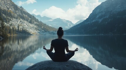 Wall Mural - Person meditating