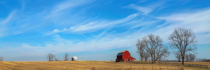 Sticker - Clear Skies Over Agricultural Land in Pleasant Conditions