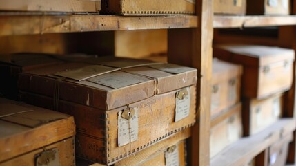 Sticker - Write about the use of archival boxes and folders in a document archive. Describe the materials used, labeling practices, and how proper storage techniques prolong the lifespan of documents.