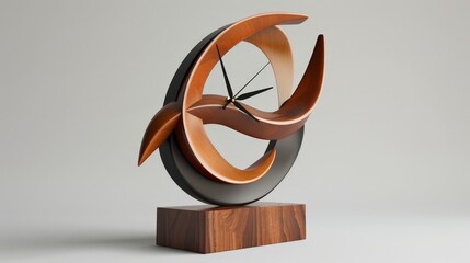 Canvas Print - A 3D model of a modern art clock, featuring an abstract design with unconventional shapes and materials, making a bold statement.