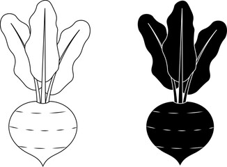 Poster - outline silhouette Beetroot icon set