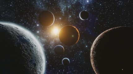 Poster - 3D Planets in Deep Space