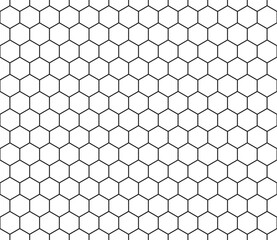 Mosaic hexagon shapes background. Simple hexagon pattern with bold cells. Hexagon cells. Seamless tileable vector illustration.