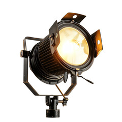 studio spotlight with warm glow isolated on white background. professional lighting equipment for ph