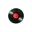 © AlexCaelus - Classic black vinyl record isolated on white background, showcasing retro music and vintage audio technology.